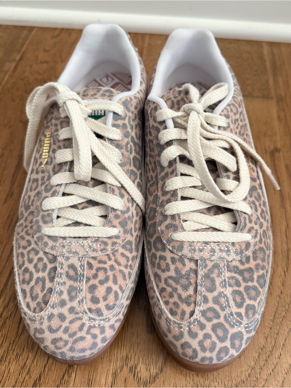 Puma Arizona Leopard Print Sneakers with Cream Accents - Picture 2 of 4